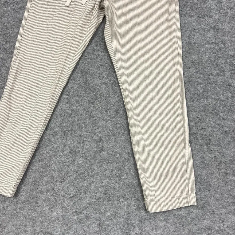J CREW Pants Mens 32x30 Beige Driggs Jogger Linen Cotton Striped Fits30x28